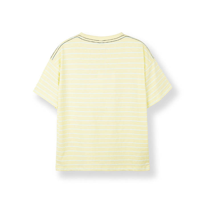 Poney Boys Light Yellow Iconic Stripes Oversized Short Sleeve Tee