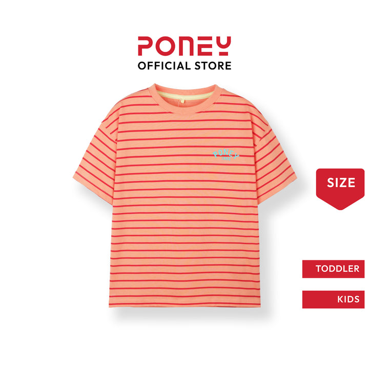 Poney Boys Orange Iconic Stripes Oversized Short Sleeve Tee