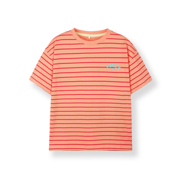 Poney Boys Orange Iconic Stripes Oversized Short Sleeve Tee