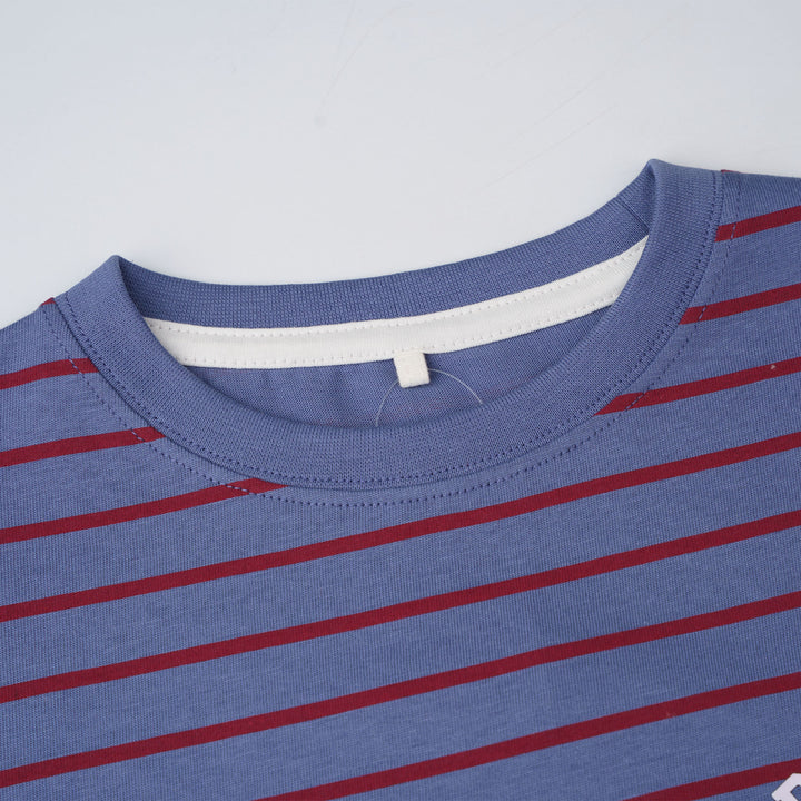 Poney Boys Blue Red Iconic Stripes Oversized Short Sleeve Tee