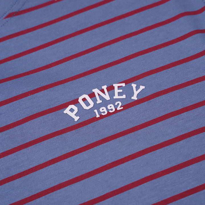 Poney Boys Blue Red Iconic Stripes Oversized Short Sleeve Tee
