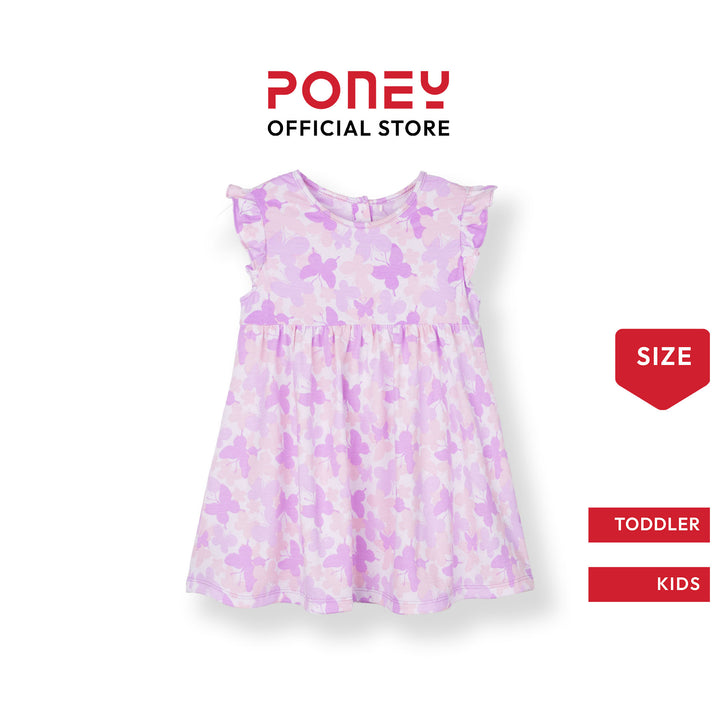 Violet Flutter Ruffle Short Sleeve Dress