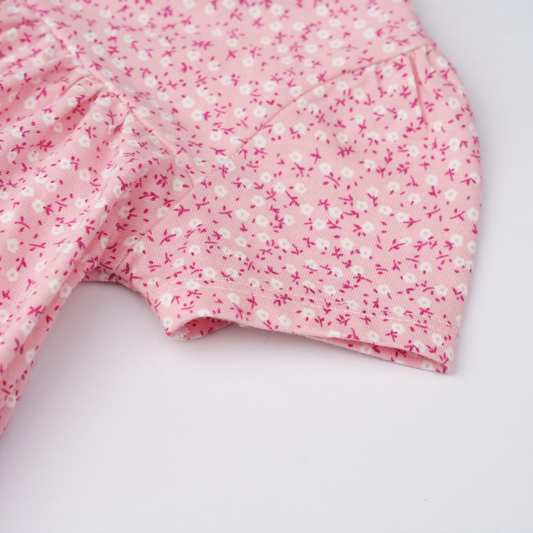 Petite Floral Charm Short Sleeve Dress
