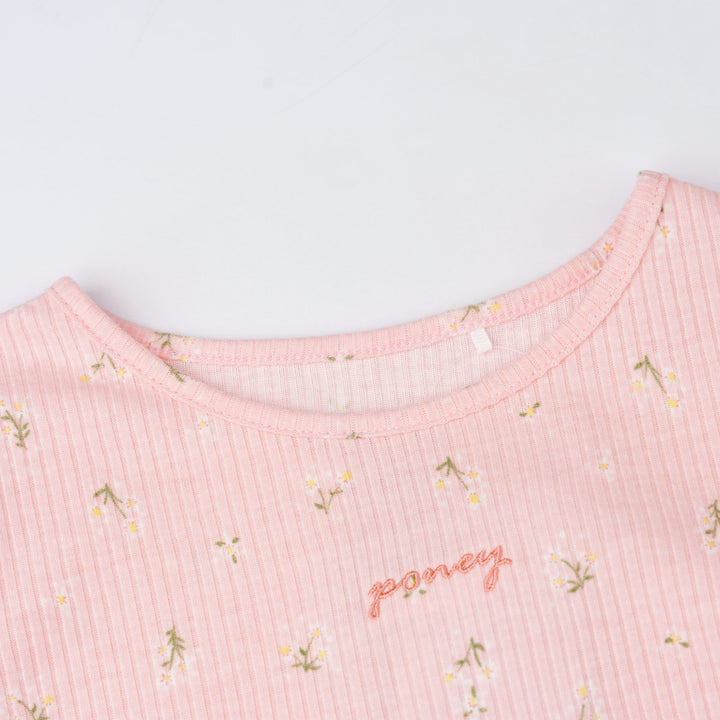 Blossom Ribbed Long Sleeve Tee