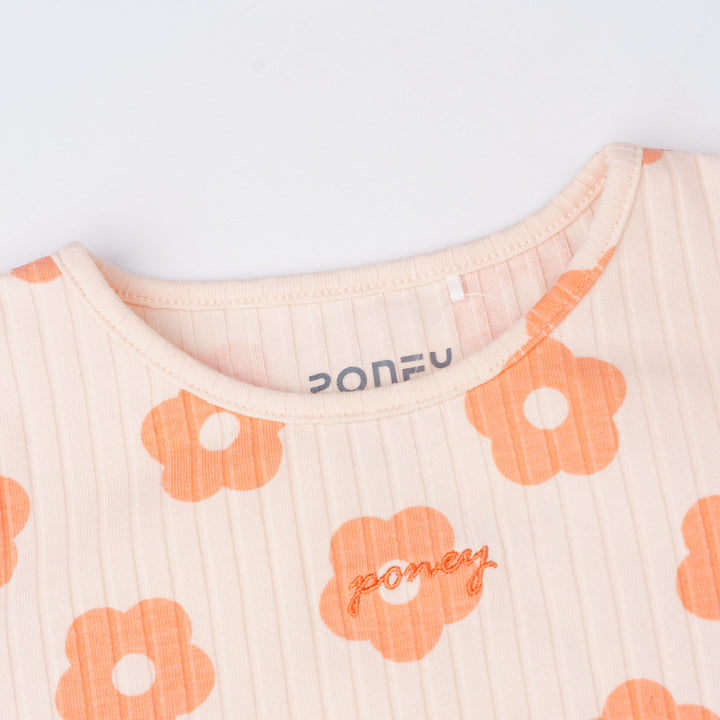 Daisy Ribbed Long Sleeve Tee