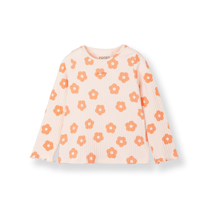 Daisy Ribbed Long Sleeve Tee