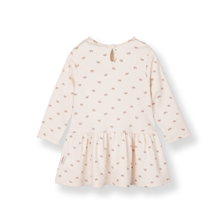 Cream Blossom Long Sleeve Dress
