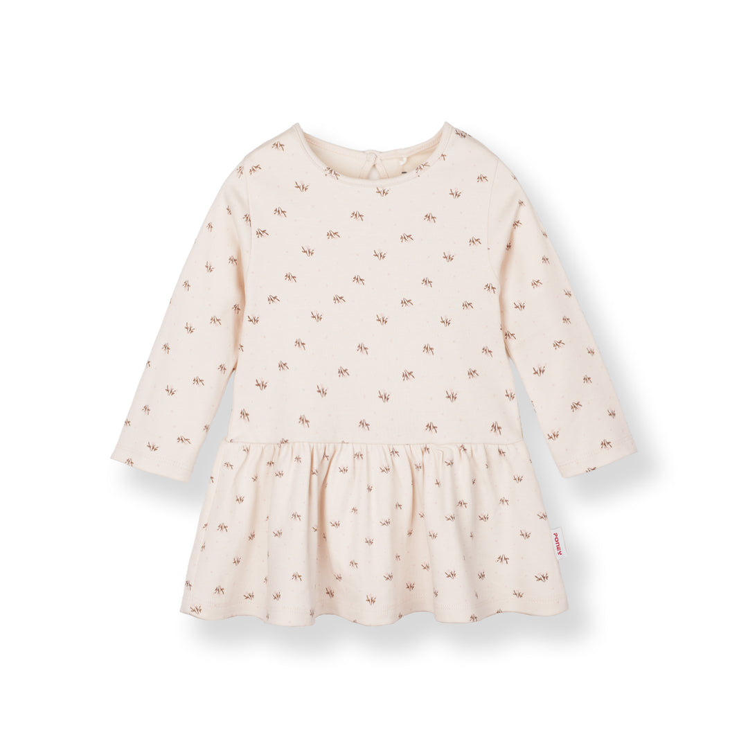 Cream Blossom Long Sleeve Dress