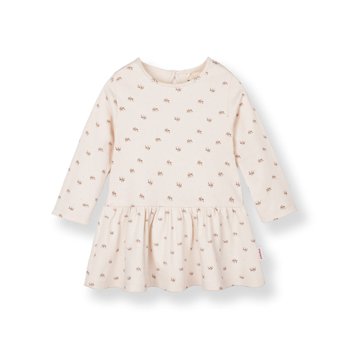 Cream Blossom Long Sleeve Dress