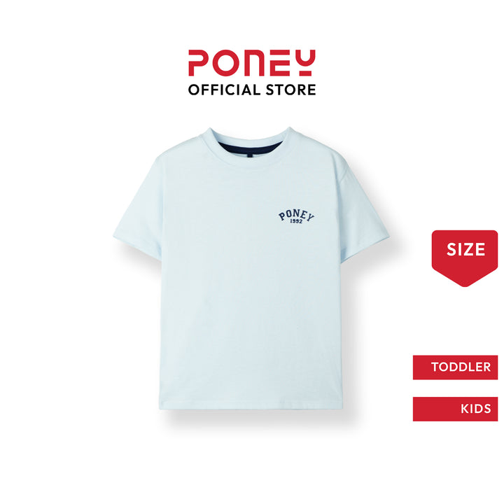 Poney Light Blue Iconic Logo Short Sleeve Tee