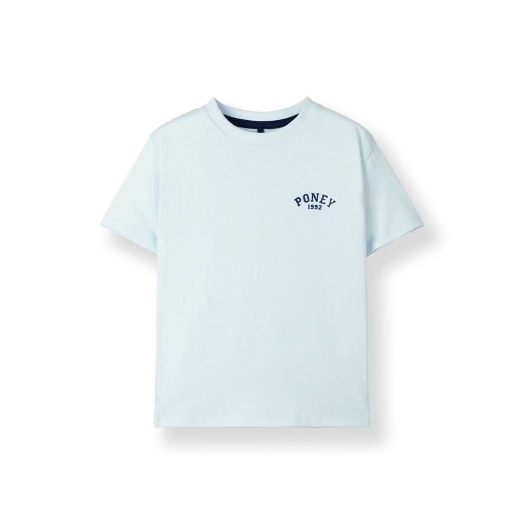 Poney Light Blue Iconic Logo Short Sleeve Tee