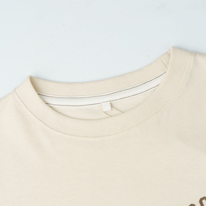 Poney Beige Iconic Logo Short Sleeve Tee