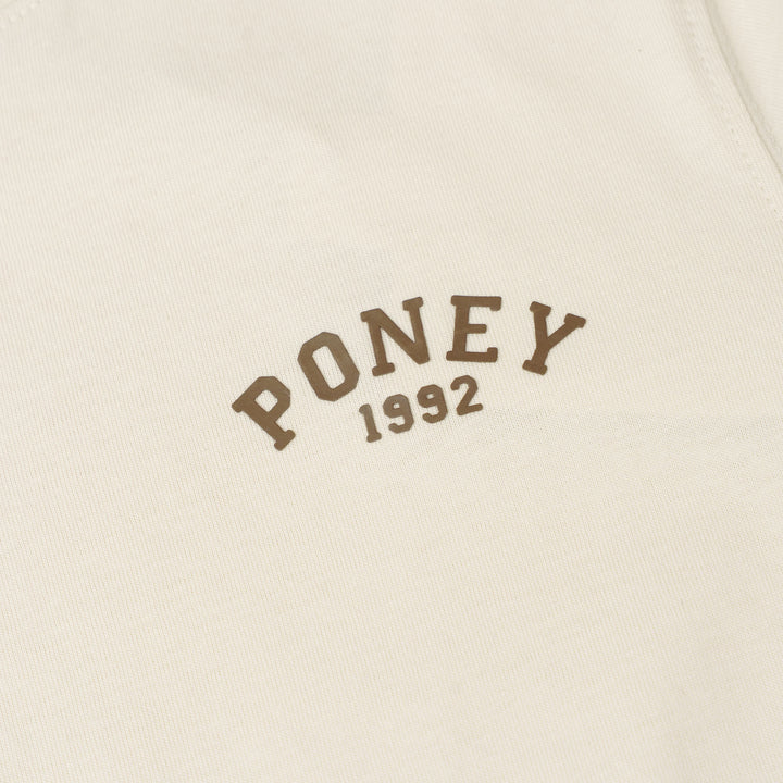Poney Beige Iconic Logo Short Sleeve Tee