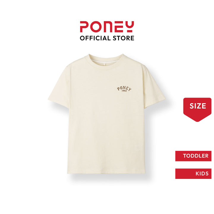 Poney Beige Iconic Logo Short Sleeve Tee