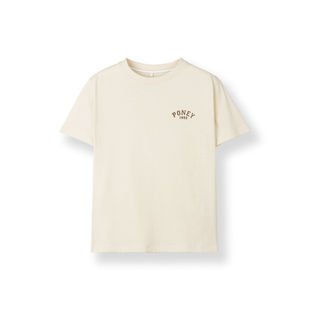 Poney Beige Iconic Logo Short Sleeve Tee