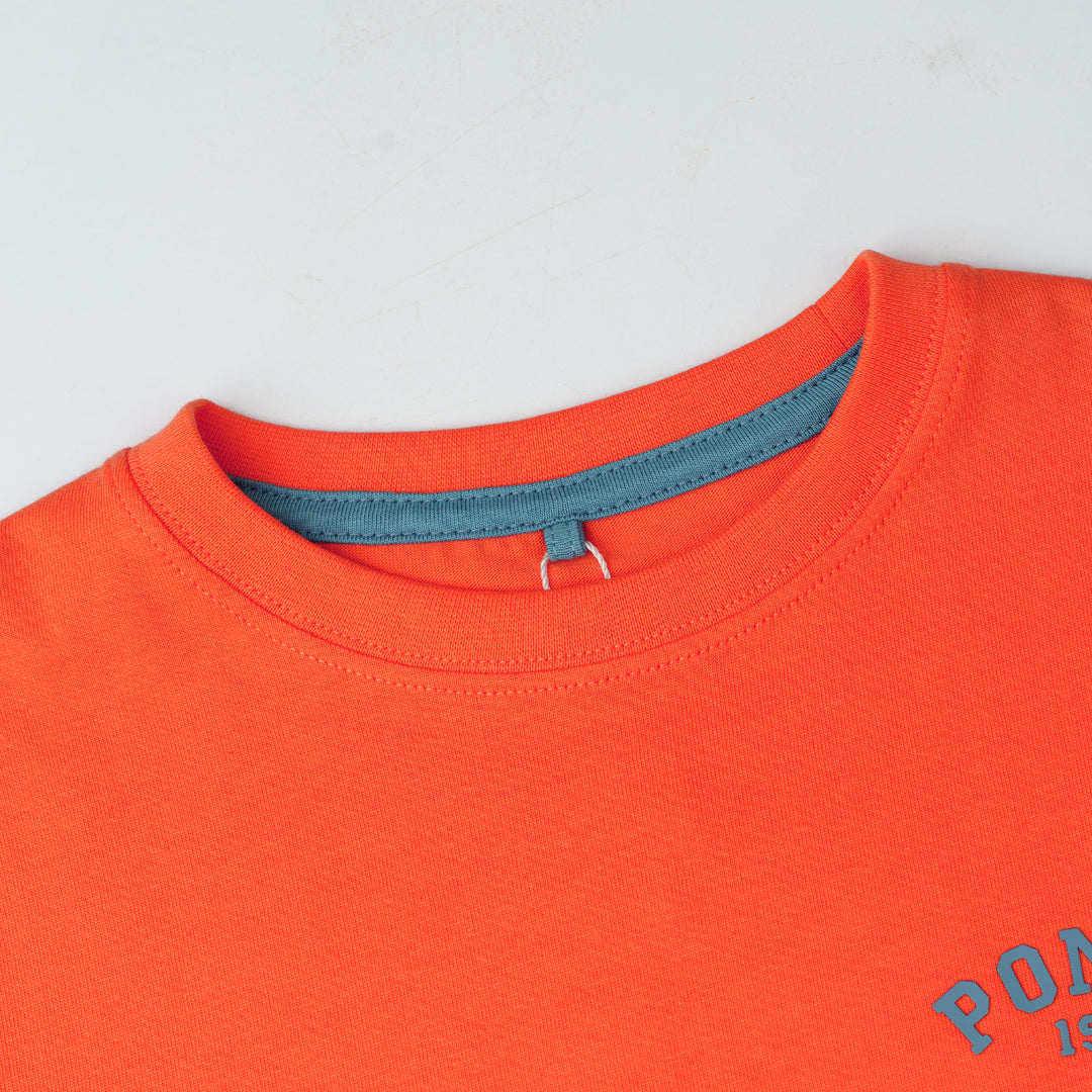 Poney Orange Iconic Logo Short Sleeve Tee
