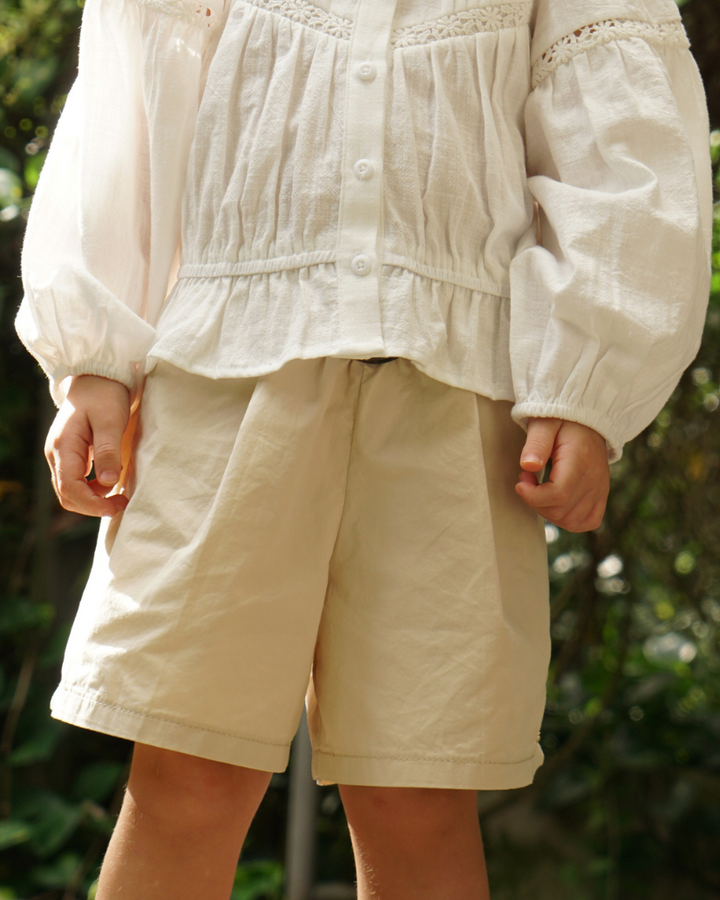 Poney Girls Khaki Mini Twill Belt Shorts