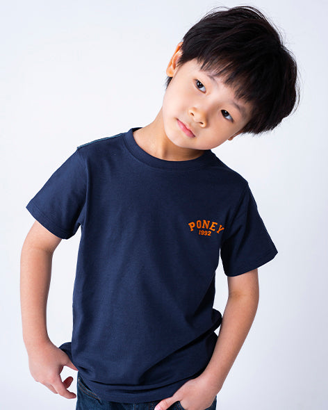 Poney Boys Navy Black Iris Poney Logo Tee