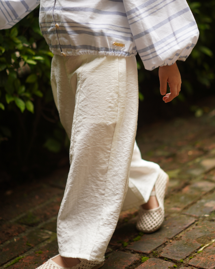 Poney Girls White Breezy Flowy Trousers