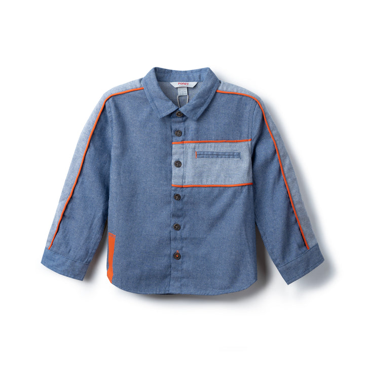 Poney Boys Blue Long Sleeve Shirt 1971