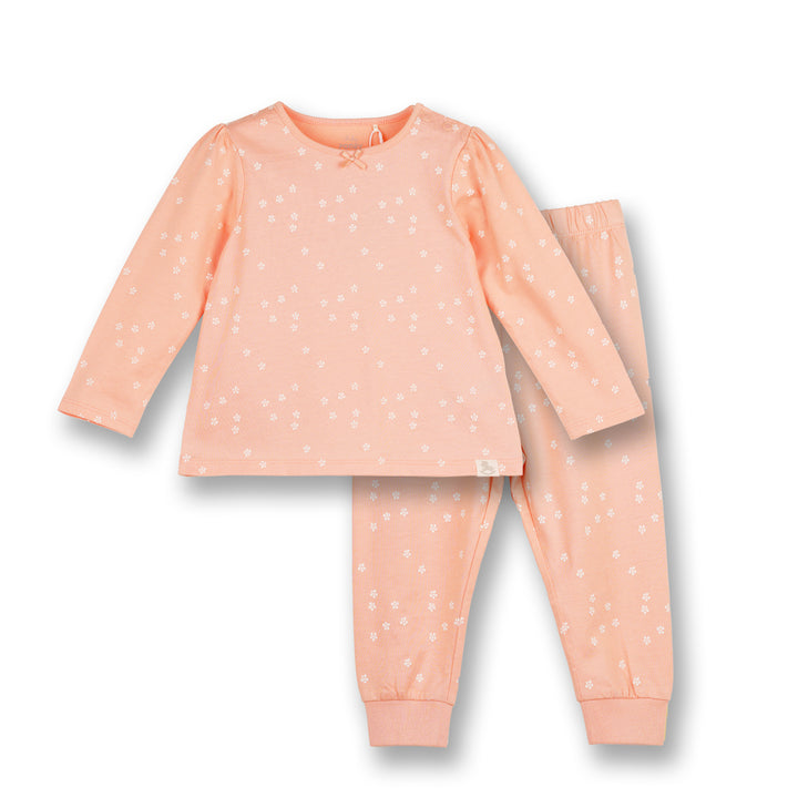 Poney Baby Girls Orange Ditsy Floral Loungewear Set