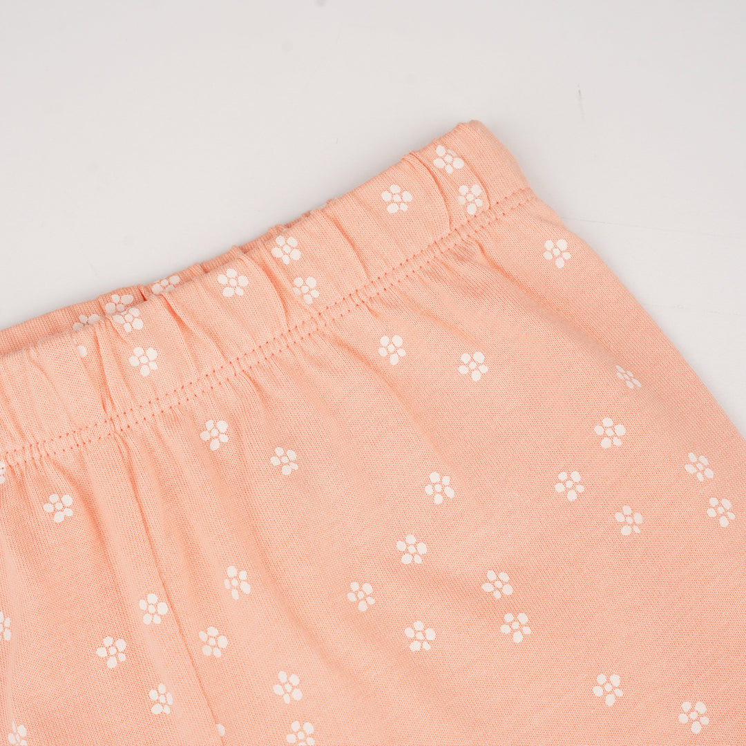 Poney Baby Girls Orange Sweet Dream With Bunny Loungewear Set