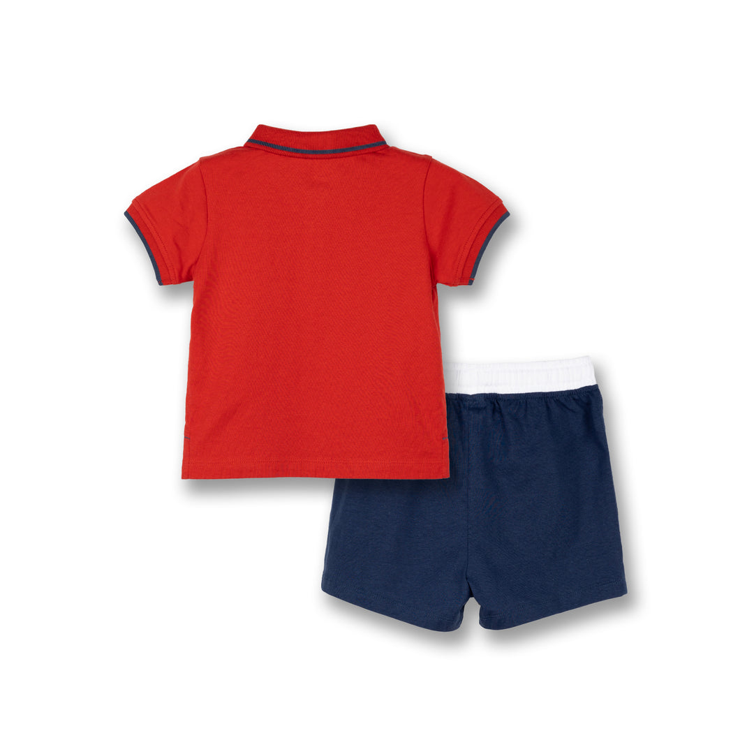 Poney Baby Boys Red Polo Beach 2 in 1 Top & Bottom Set