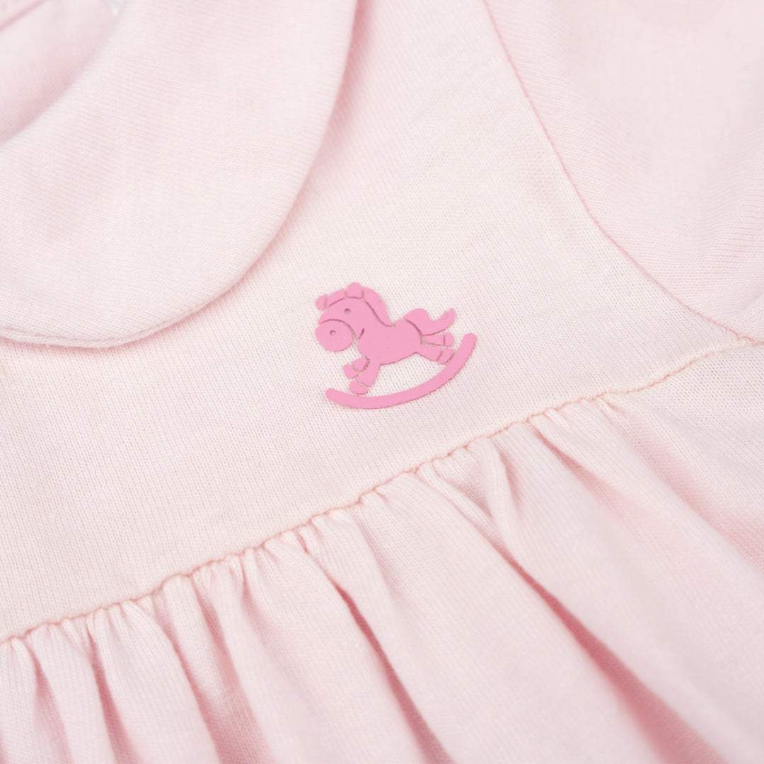 Poney Baby Girls Pink Swan Short Sleeve Dress
