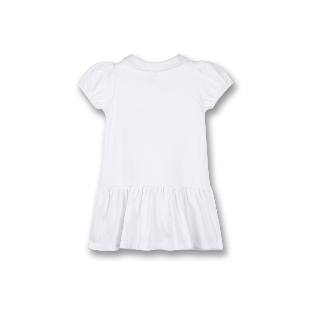 Poney Baby Girls White Swan Short Sleeve Dress