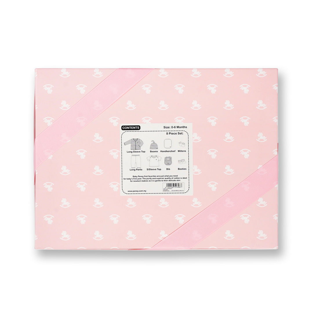 Poney Baby Girls Pink 8-Piece Set Gift Box