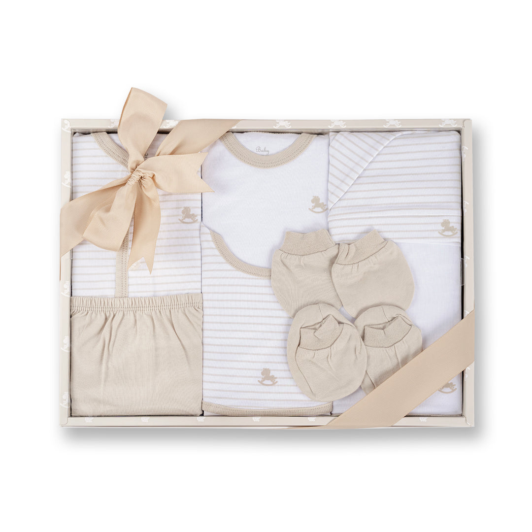 Poney Baby Unisex Khaki 8-Piece Set Gift Box