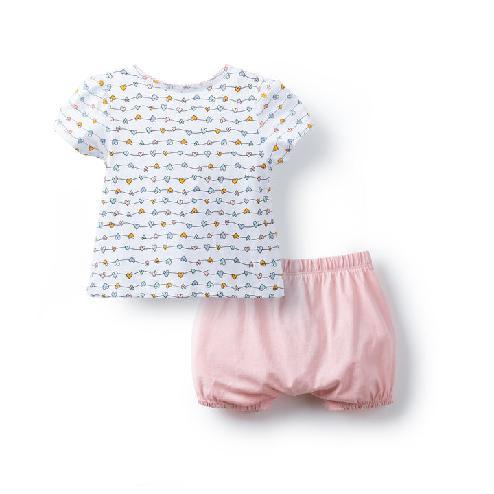 Poney Baby Girls White Short Sleeve Top & Shorts Set