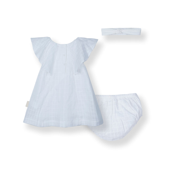 [NEW] Poney Girls Cream Dress with Panty and Headband Set