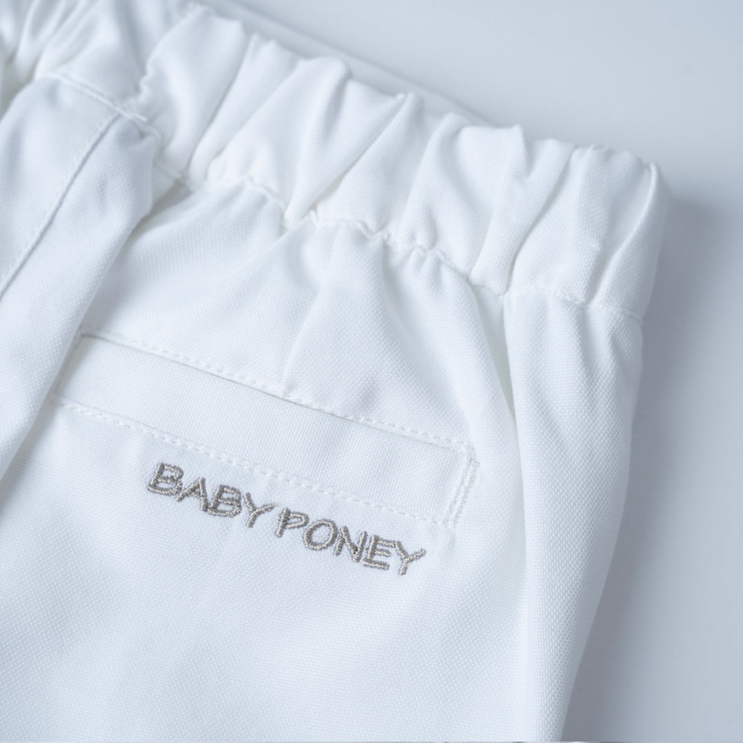 Poney Baby Boys White Cotton Bermuda