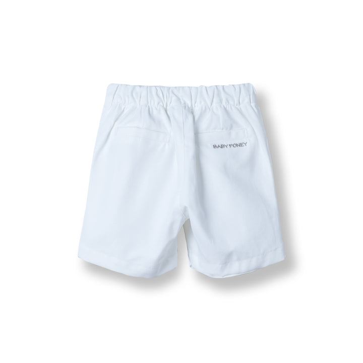 Poney Baby Boys White Cotton Bermuda