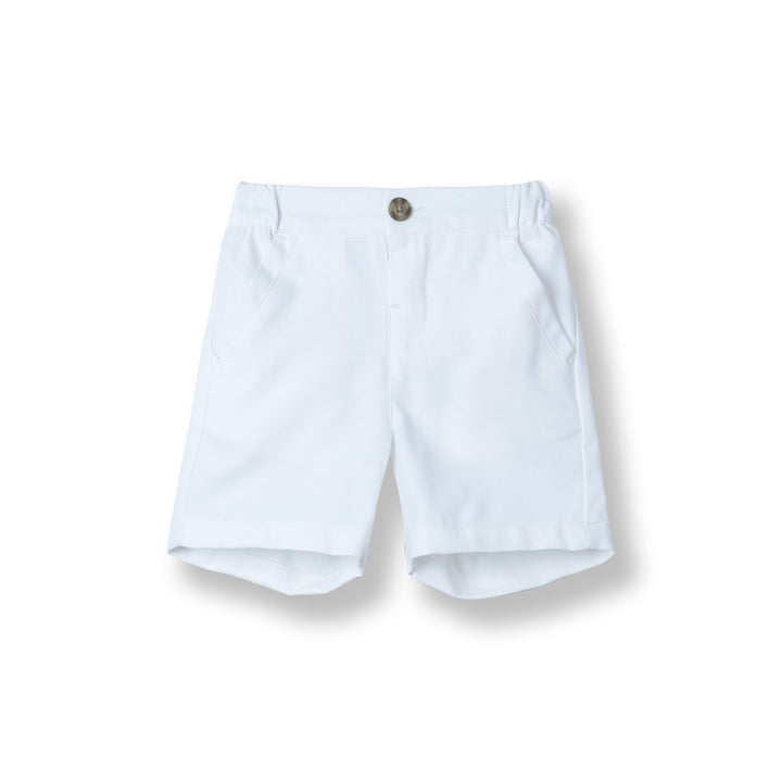 Poney Baby Boys White Cotton Bermuda