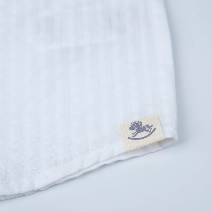 [NEW] Poney Baby Boys White Long Sleeve Shirt with Bowtie