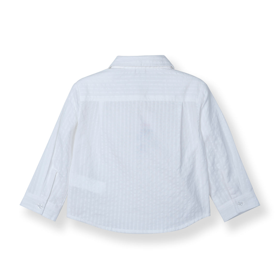 [NEW] Poney Baby Boys White Long Sleeve Shirt with Bowtie