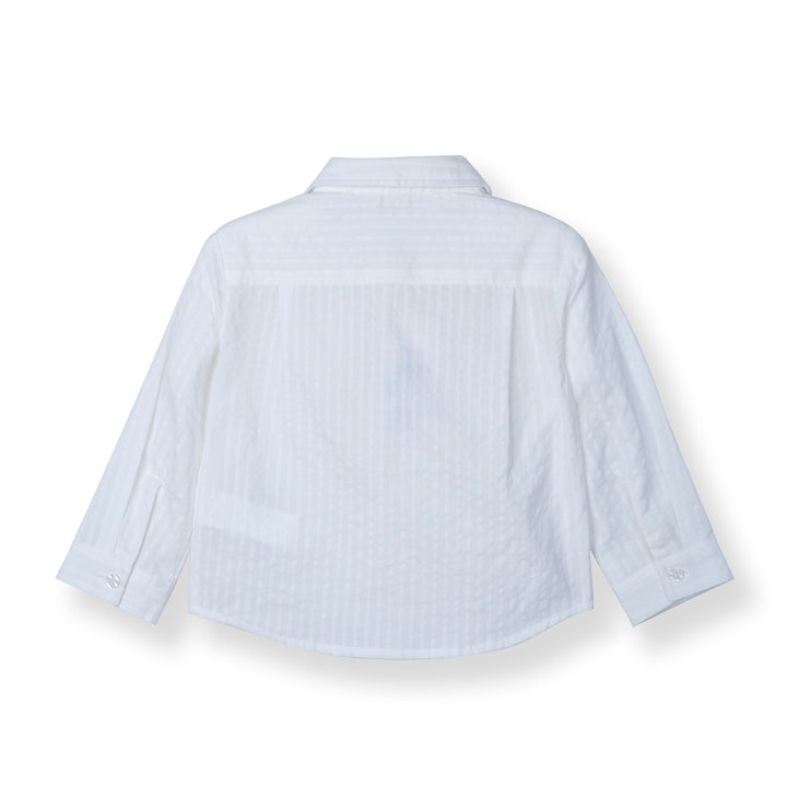 [NEW] Poney Baby Boys White Long Sleeve Shirt with Bowtie