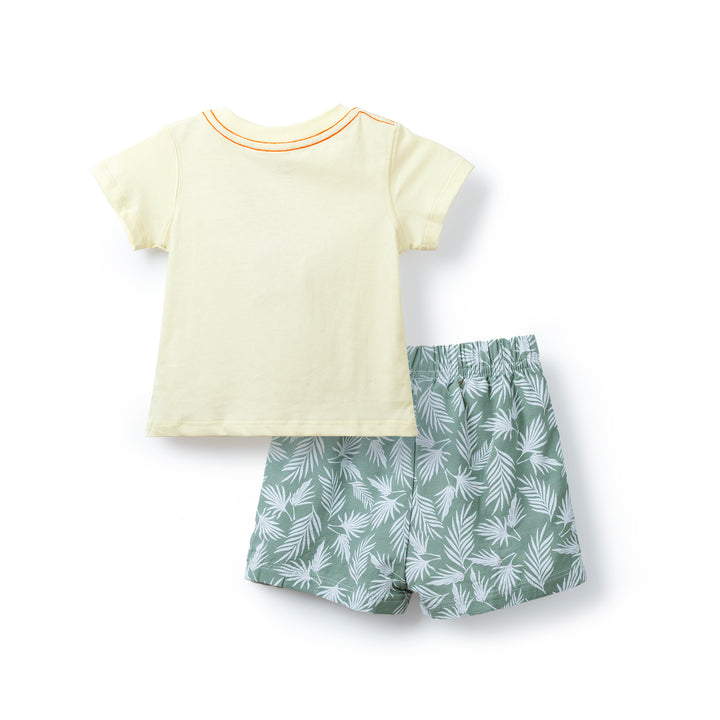 Poney Baby Boys Cream Summer Breeze Short Sleeve Top & Bermuda Set