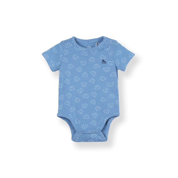 Poney Boys Blue Short Sleeve Bodysuits 3240068