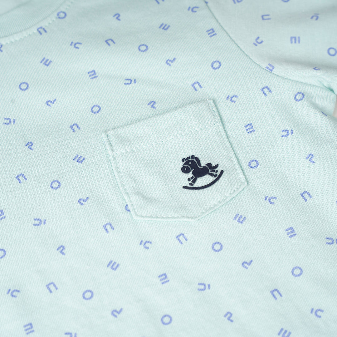 Baby Boy Turquoise Poney Logo Pyjamas