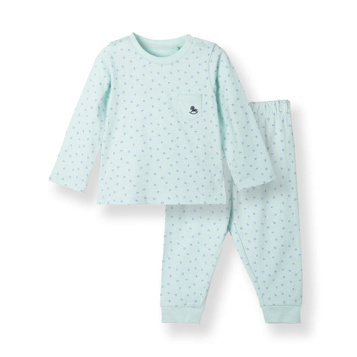 Baby Boy Turquoise Poney Logo Pyjamas