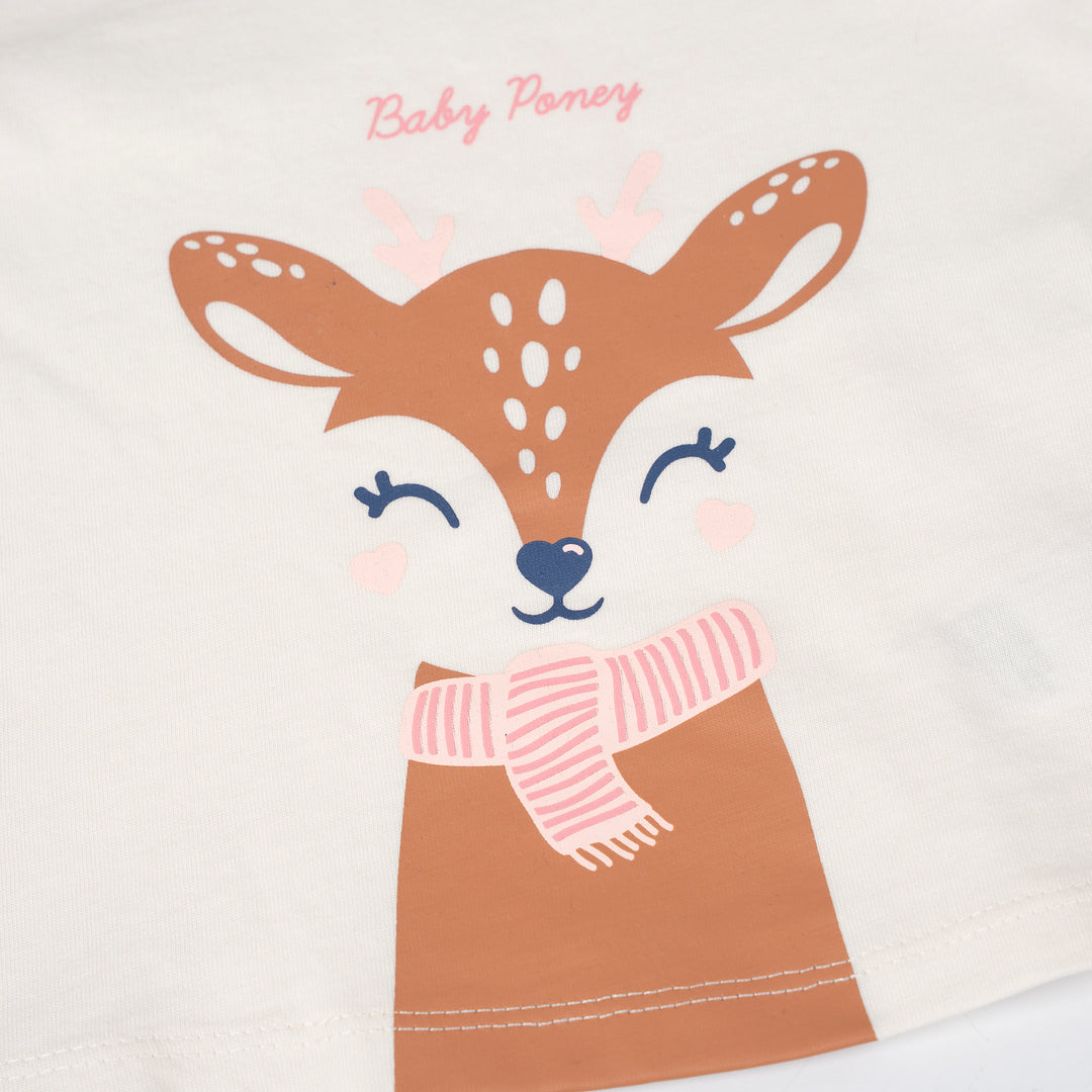 Poney Baby Girls Cream Baby Deer Pyjamas