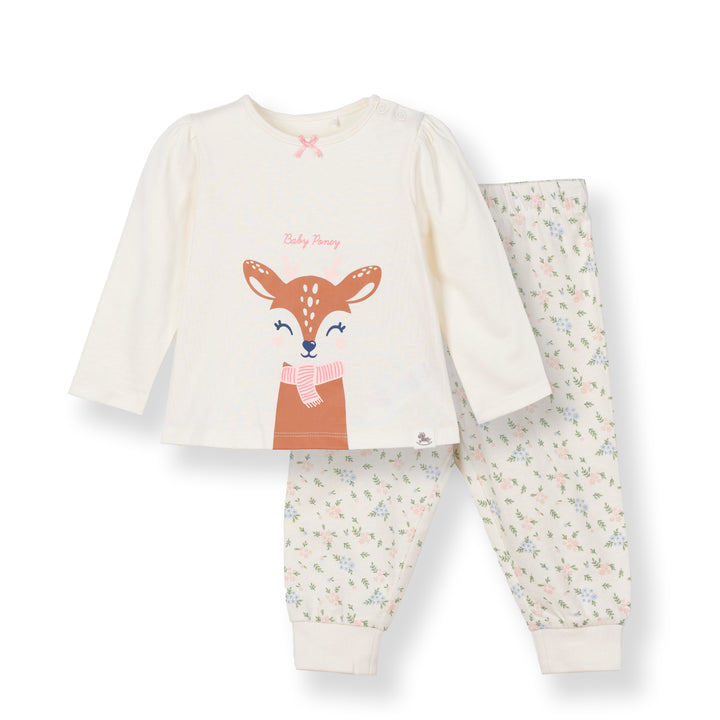 Poney Baby Girls Cream Baby Deer Pyjamas