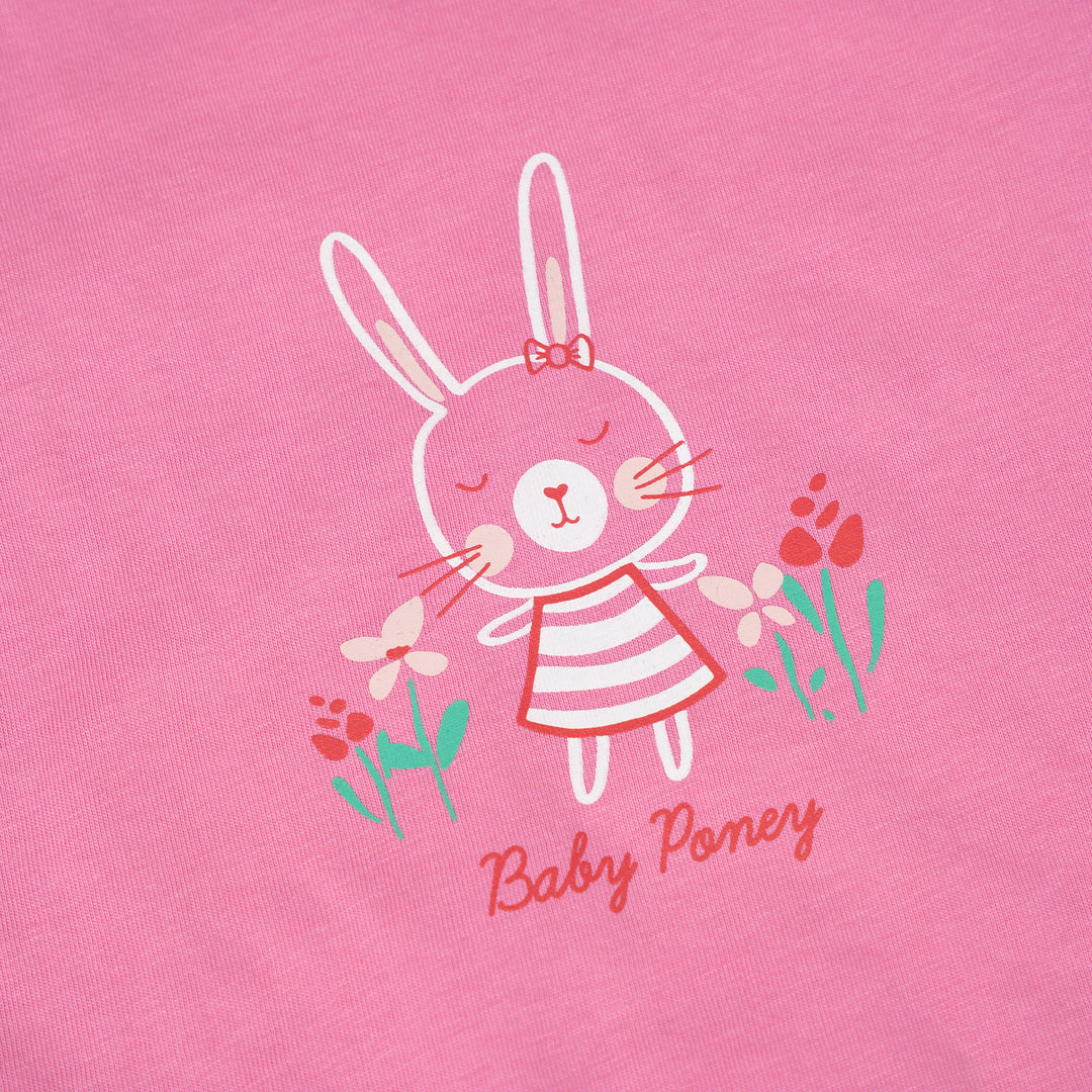 Poney Baby Girls Pink Bunny Little Garden Pyjamas