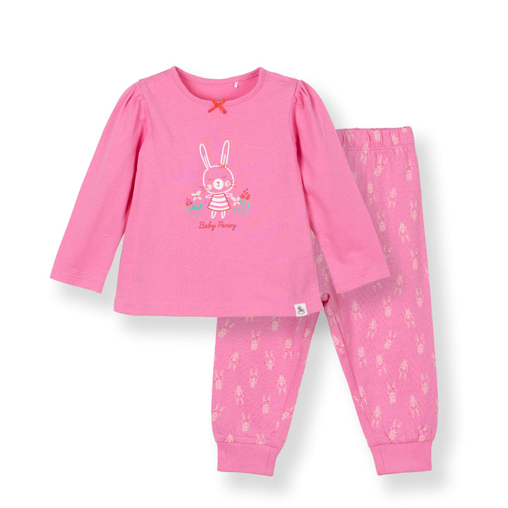 Poney Baby Girls Pink Bunny Little Garden Pyjamas