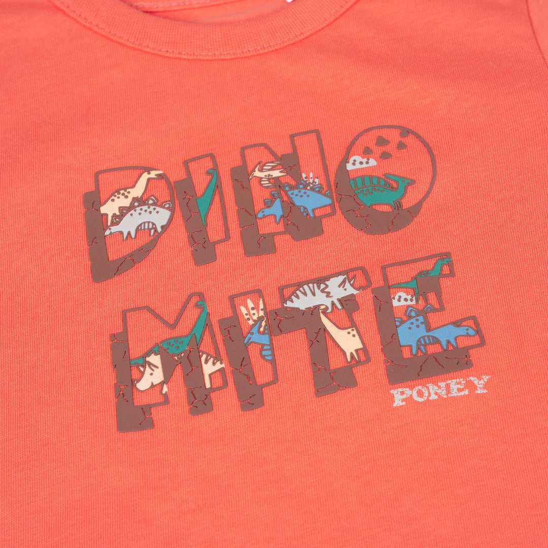 Poney Baby Boys Orange Dino Mite Pyjamas