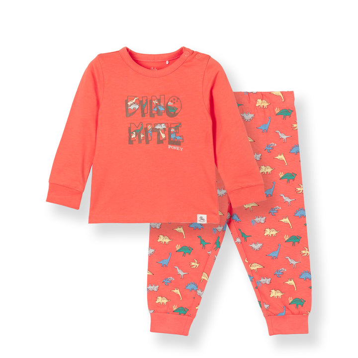 Poney Baby Boys Orange Dino Mite Pyjamas