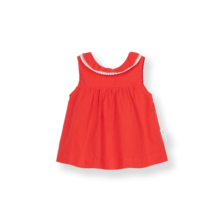 Poney Baby Girls Red Flourish Sleeveless Top